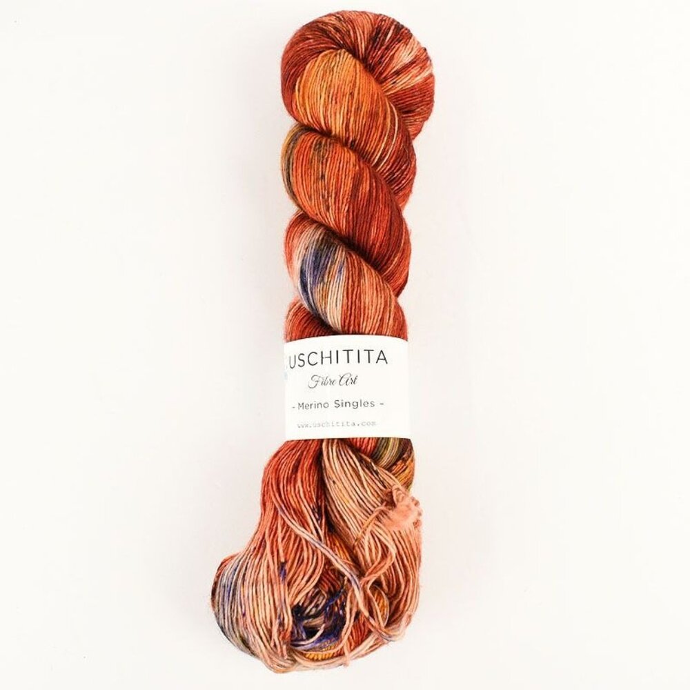 Uschitita Merino Singles Yarn Superwash Wool Hand Dyed Canyon